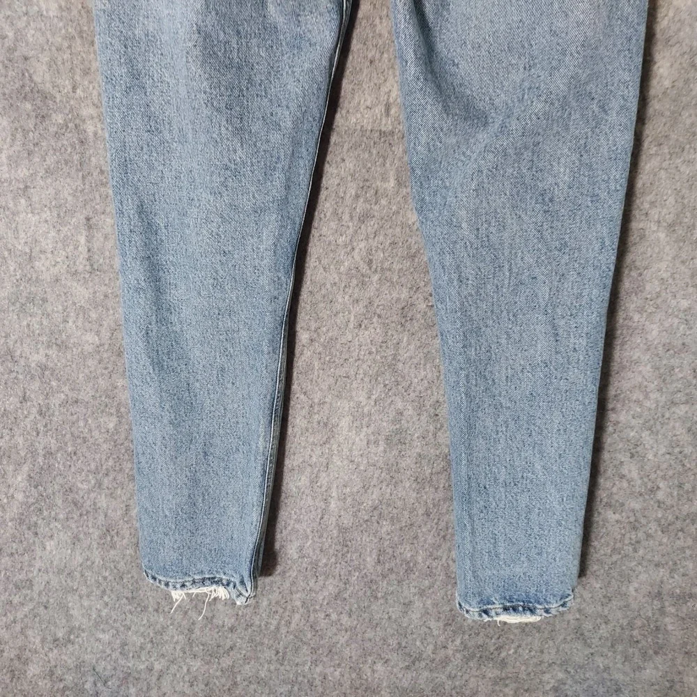 AGOLDE‎ Riley High Rise Straight Crop Distressed Jeans Light Wash Size 25